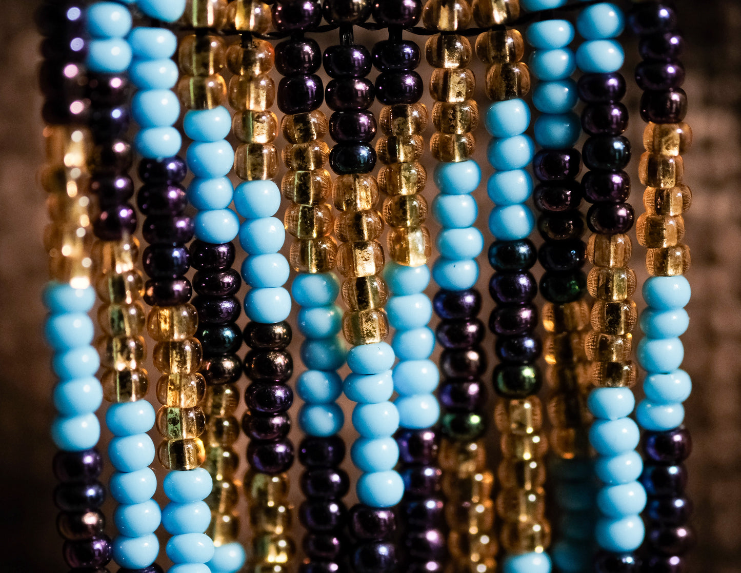 Handmade Beaded Earrings - 5" long including finding/hook