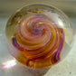 Small Art Glass Low-Rise Round Piece - 2.5" across and 1.25" tall